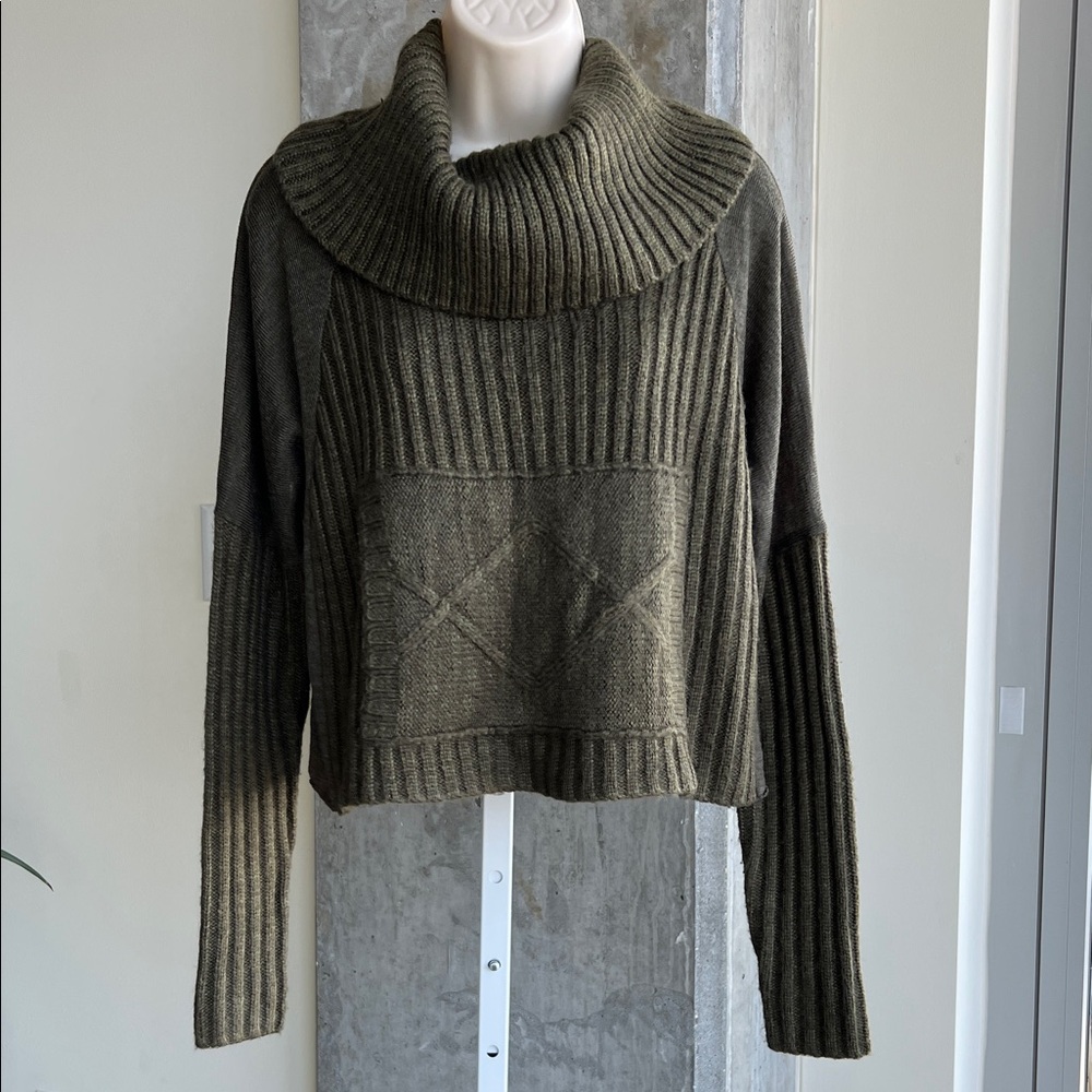Takeout Forest Green Cowl Neck Sweater